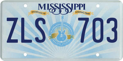 MS license plate ZLS703