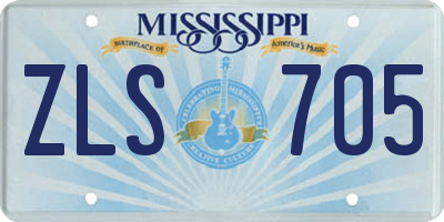 MS license plate ZLS705