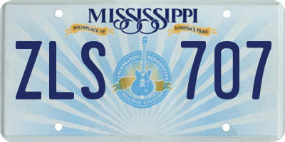 MS license plate ZLS707