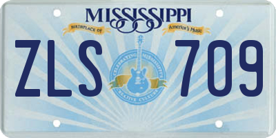 MS license plate ZLS709