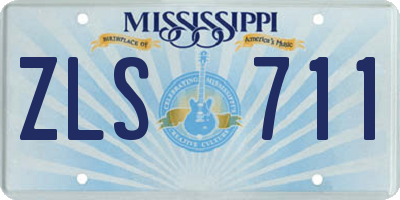 MS license plate ZLS711