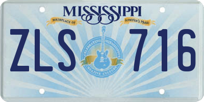 MS license plate ZLS716