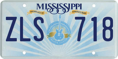 MS license plate ZLS718