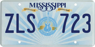MS license plate ZLS723