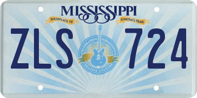 MS license plate ZLS724