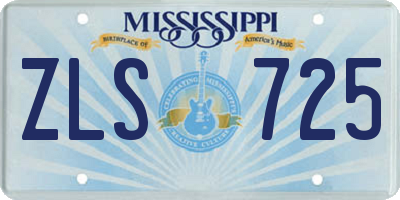MS license plate ZLS725