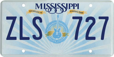 MS license plate ZLS727