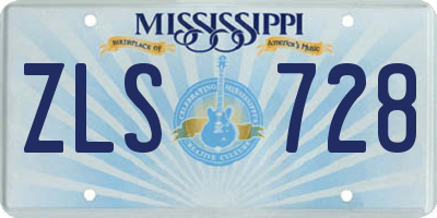 MS license plate ZLS728