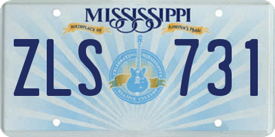 MS license plate ZLS731
