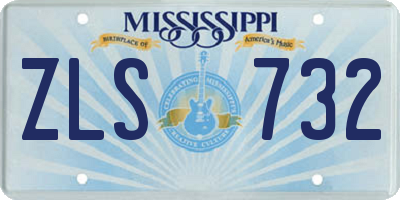 MS license plate ZLS732