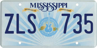 MS license plate ZLS735