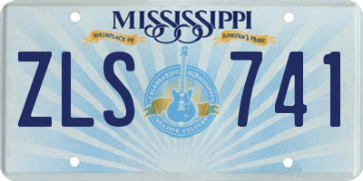 MS license plate ZLS741