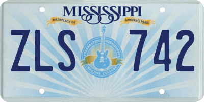 MS license plate ZLS742