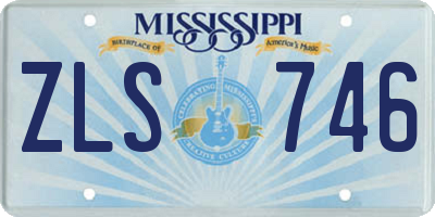 MS license plate ZLS746