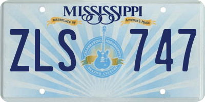 MS license plate ZLS747