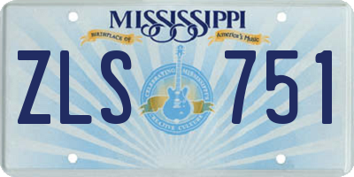 MS license plate ZLS751