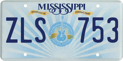 MS license plate ZLS753