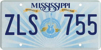 MS license plate ZLS755