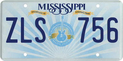 MS license plate ZLS756