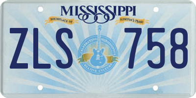 MS license plate ZLS758