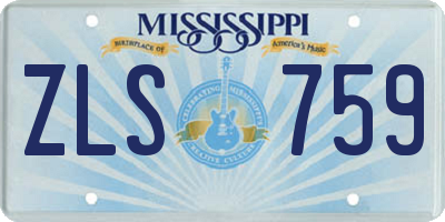 MS license plate ZLS759