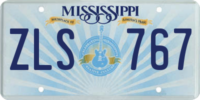 MS license plate ZLS767