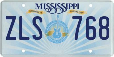 MS license plate ZLS768