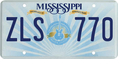 MS license plate ZLS770