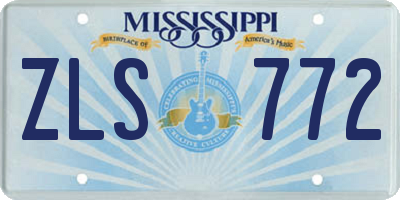 MS license plate ZLS772
