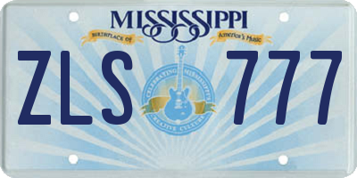 MS license plate ZLS777