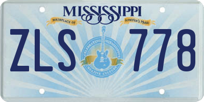 MS license plate ZLS778
