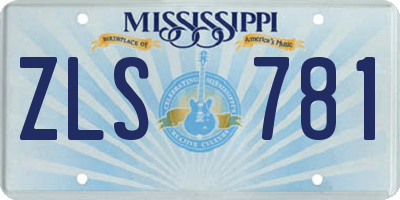 MS license plate ZLS781