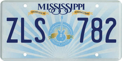 MS license plate ZLS782