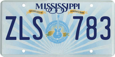 MS license plate ZLS783