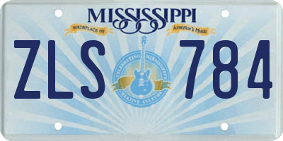 MS license plate ZLS784