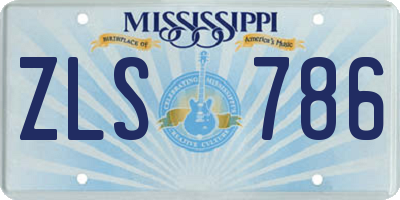 MS license plate ZLS786