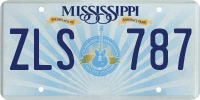 MS license plate ZLS787