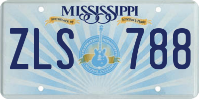 MS license plate ZLS788