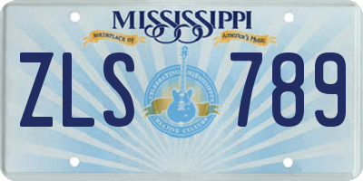MS license plate ZLS789