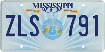 MS license plate ZLS791