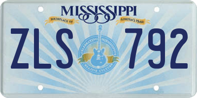 MS license plate ZLS792