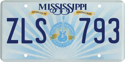 MS license plate ZLS793