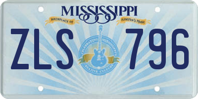MS license plate ZLS796