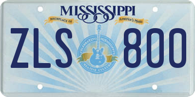 MS license plate ZLS800