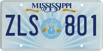 MS license plate ZLS801