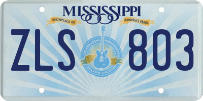 MS license plate ZLS803