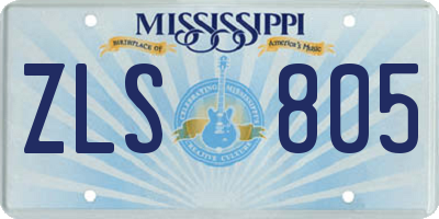 MS license plate ZLS805