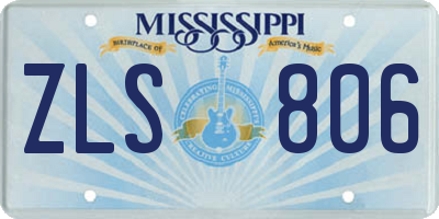 MS license plate ZLS806