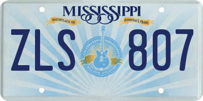 MS license plate ZLS807