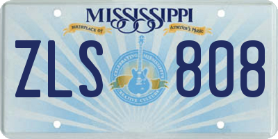MS license plate ZLS808